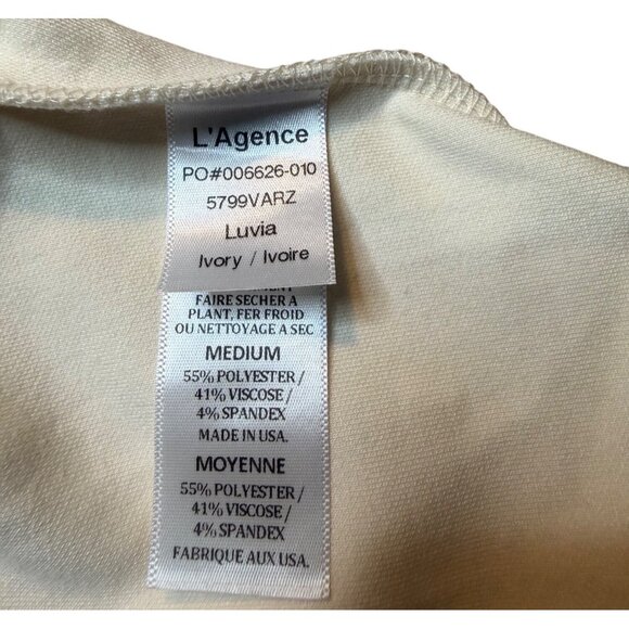 L’AGENCE Luvia Ivory Cropped Sweatshirt Rare Sold-Out Icon New With Tags Medium - Picture 15 of 16
